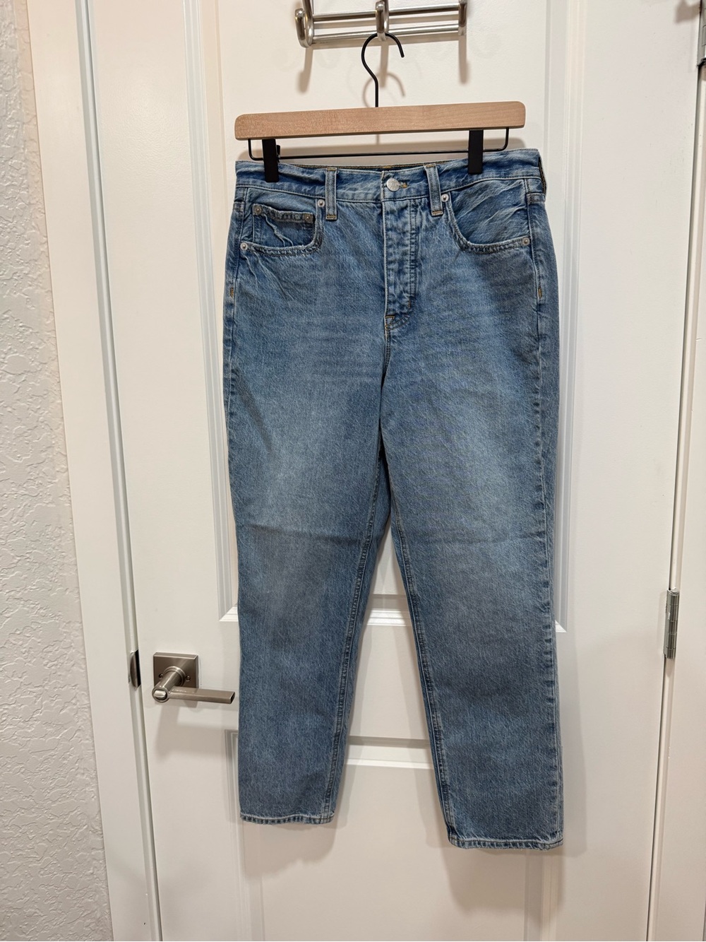 J. Crew Premium Edition High Rise Straight Leg Jeans Button Fly Size 27 - Picture 2 of 9